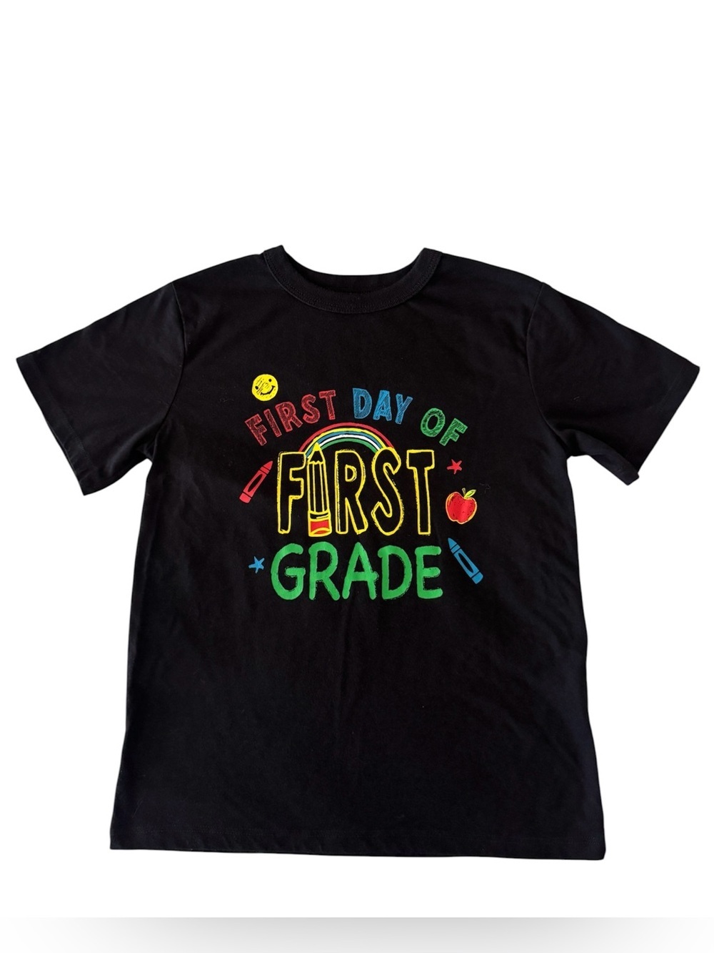The Children's Place Black "First Day of First Grade" Graphic Tee